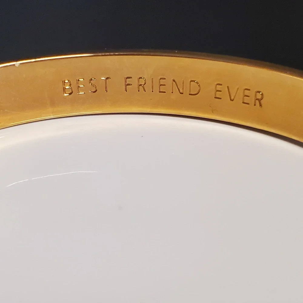 NWT KATE SPADE Idiom Bangles Bridesmaid Bangle Engraved Gold Plate Best Friend - Picture 4 of 9